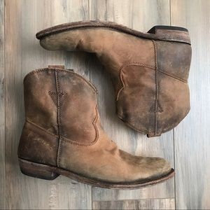 SOLD! Liberty Black Distressed Leather Ankle Boot